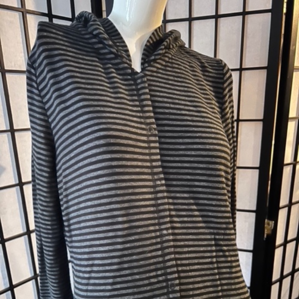 RACHEL Rachel Roy Striped High-Low Hoodie Dress